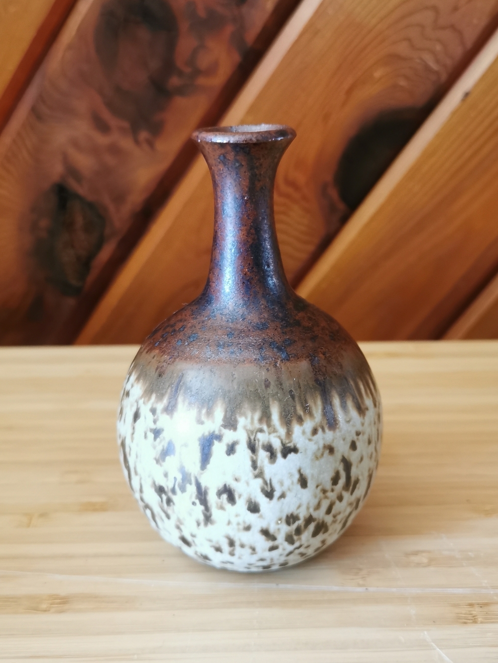Vintage Signed Handmade Studio Pottery Bud Vase Lorraine Oberg Edmonton Alberta
